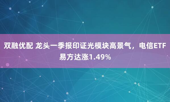 双融优配 龙头一季报印证光模块高景气，电信ETF易方达涨1.49%
